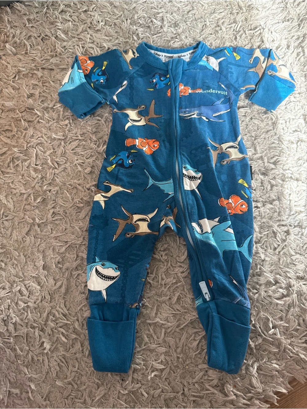 Bonds Blue Finding Nemo Print Footed One-Piece